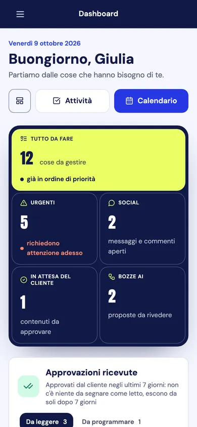 La schermata iniziale di Advia sul telefono.